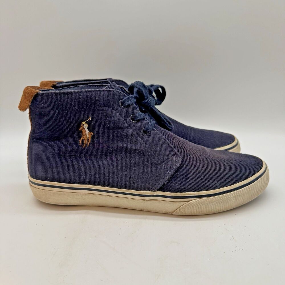 Polo Ralph Lauren Talin Navy Corduroy Chukka Boot Men's 10D Casual Lace Up Shoes